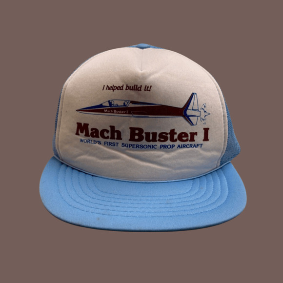 Vintage Other - Mach Buster I Trucker Hat | Light Blue | Vintage 80s Snapback